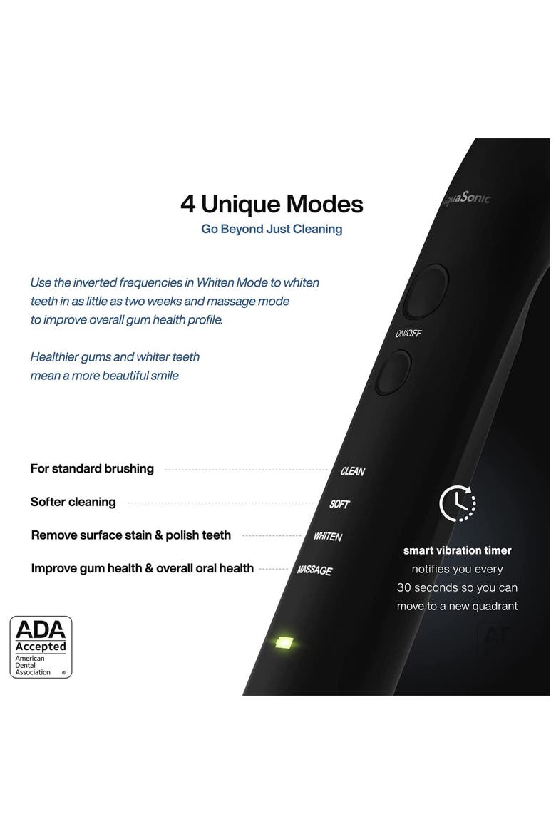 Black Series+ - Ultra Whitening 40,000 VPM Rechargeable Electric Toothbrush - ADA Accepted - Wireless Charging Glass - 6 Proflex Brush Heads & Travel Case – 4 Modes & Smart Timer -Sonic, Alternate, color, NO COLOR