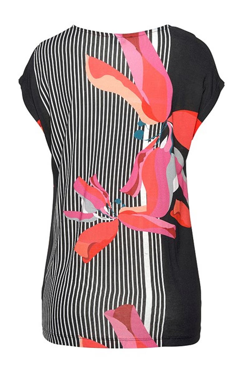 LASCANA Women's Allover Mix Print Top, Alternate, color, Black Multi