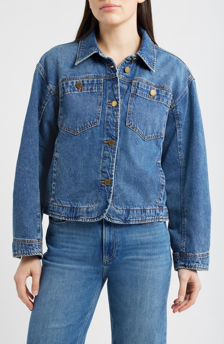 Wit & Wisdom Denim Jacket, Alternate, color, Mid Blue Artisanal
