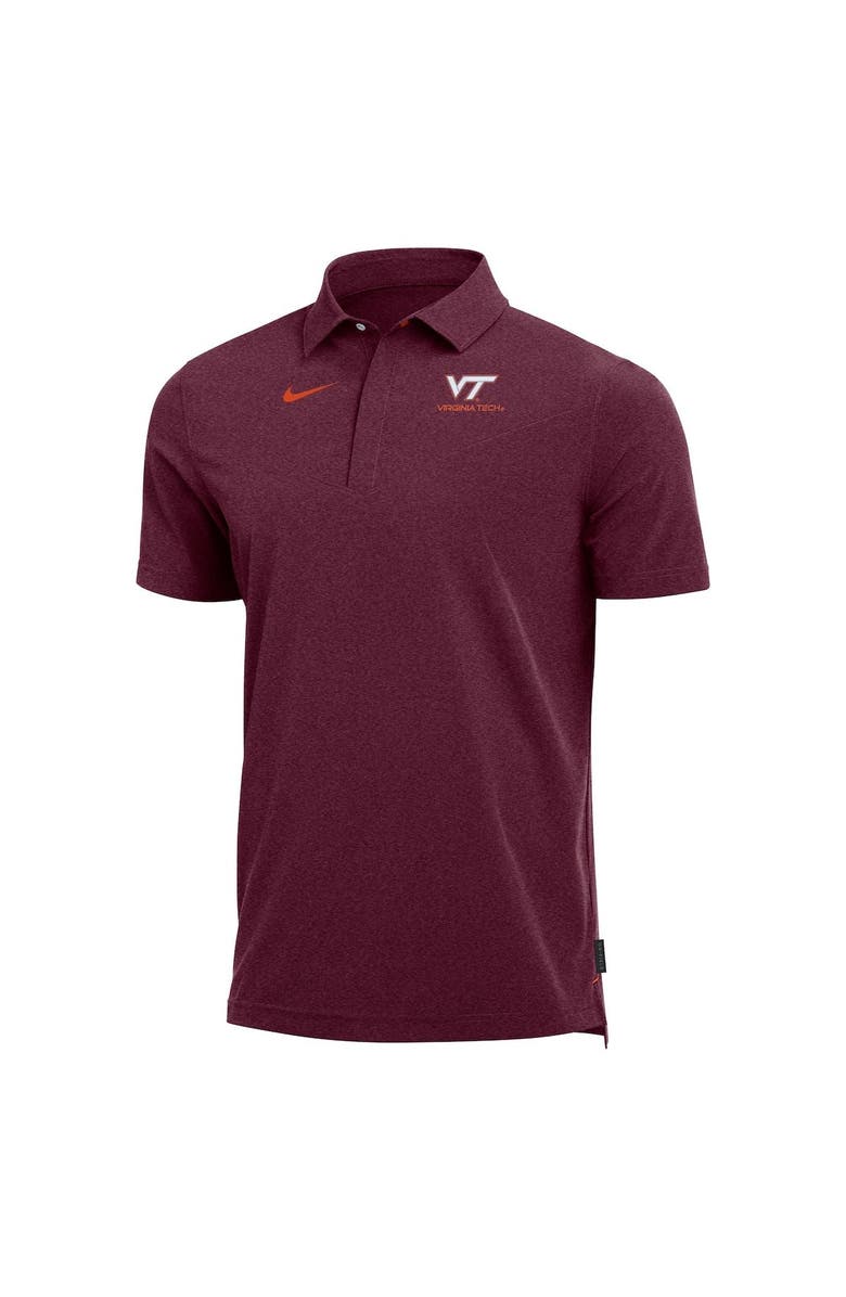 Nike Men's Nike Heathered Maroon Virginia Tech Hokies 2022 Coach Performance Polo, Alternate, color, 