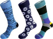 UNSIMPLY STITCHED 3-Pack Assorted Graphic Crew Socks