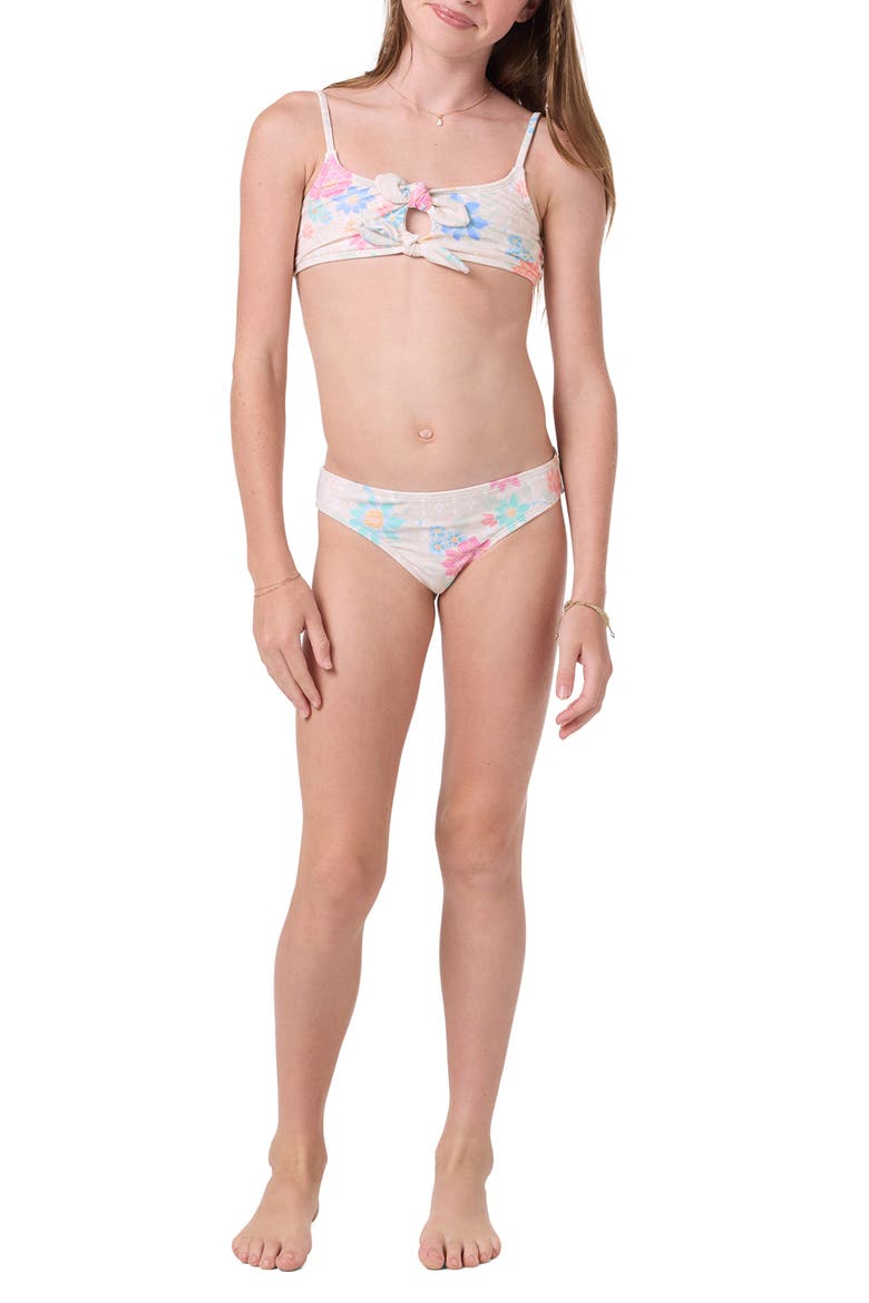 Kids' Bali Floral Two-Piece Swimsuit, Alternate, color, TAPIOCA