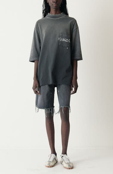 Maison Margiela Studded Denim Cutoff Carpenter Shorts