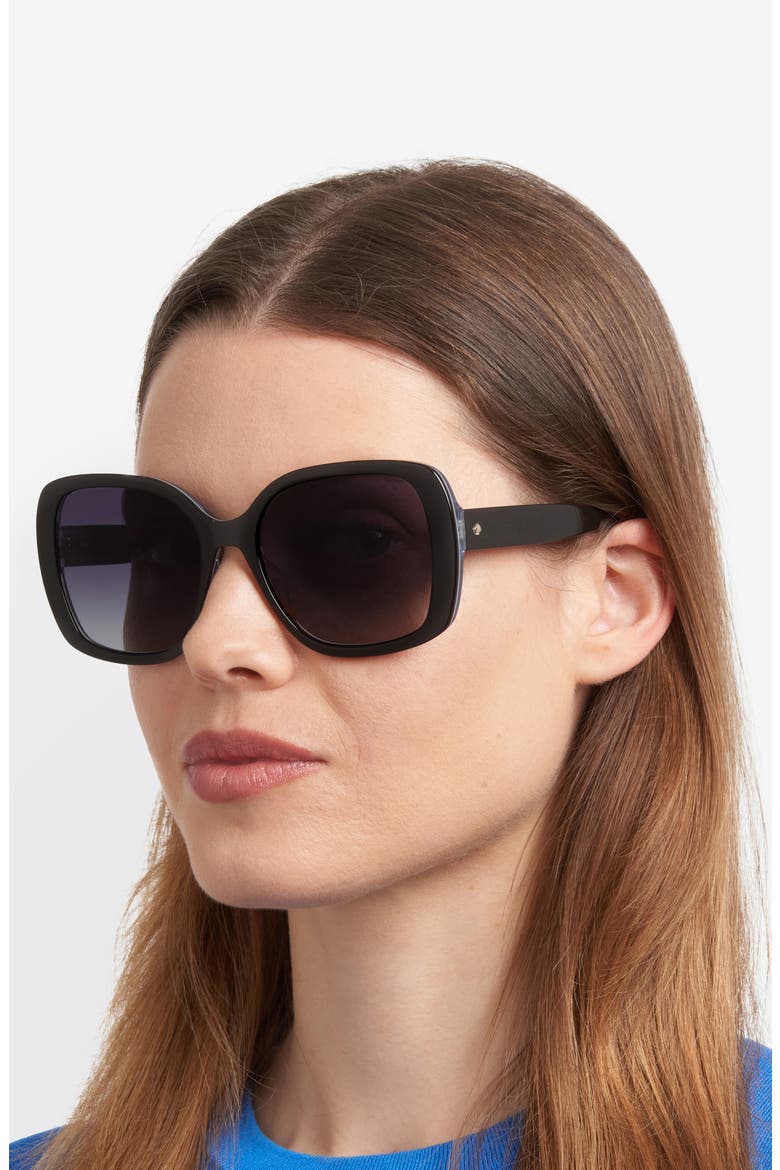 Wenona 57mm Square Sunglasses, Alternate, color, BLACK/ BLUE