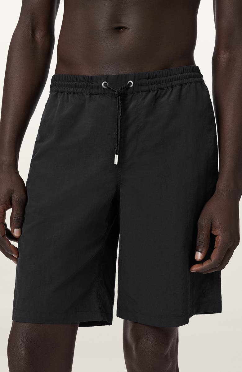 AllSaints Pier Swim Trunks, Alternate, color, Jet Black