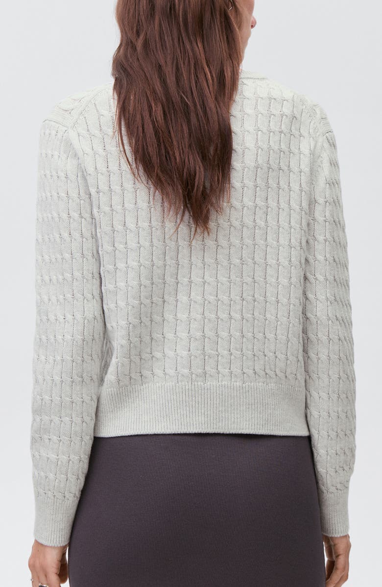 MANGO TEEN Cable Cotton Blend Sweater, Alternate, color, Medium Heather Grey