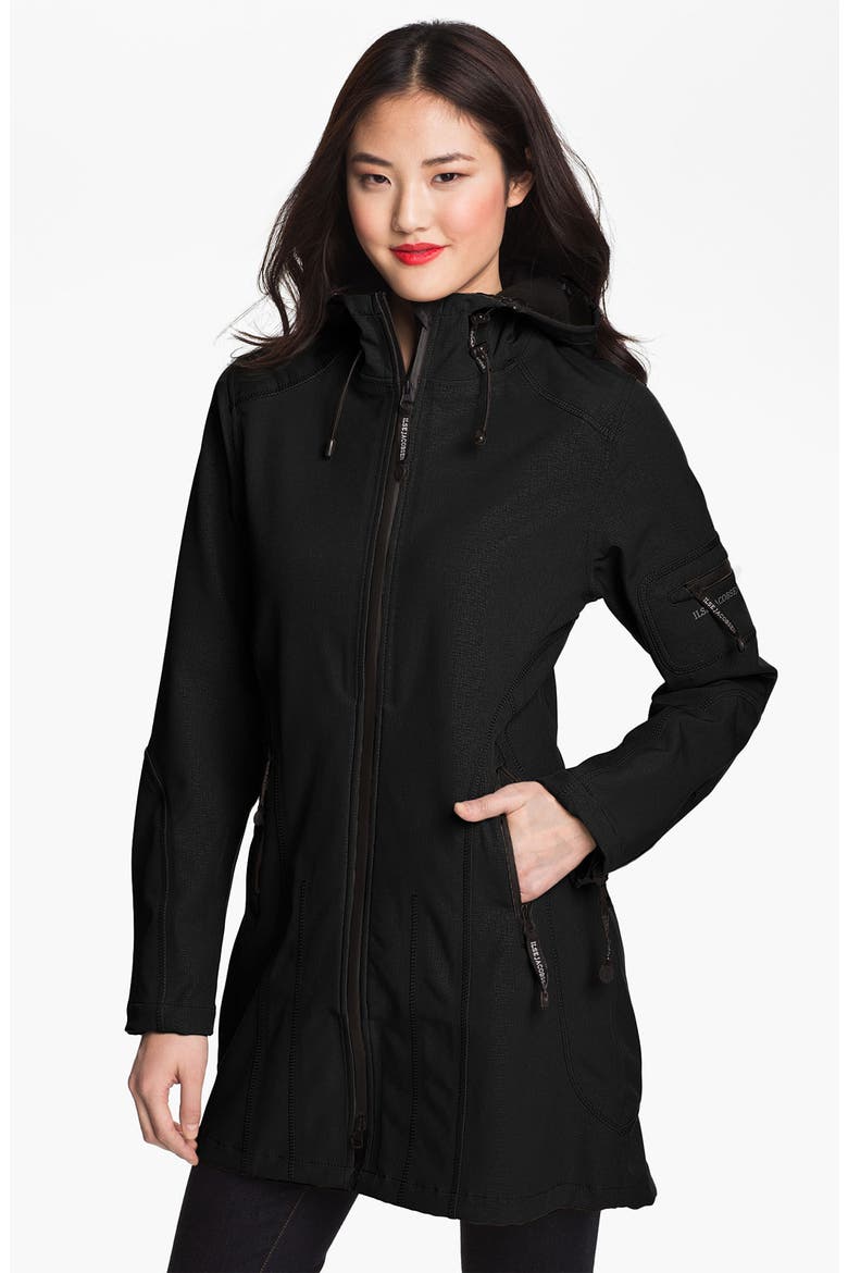 Rain 7 Hooded Water Resistant Coat, Main, color, BLACK