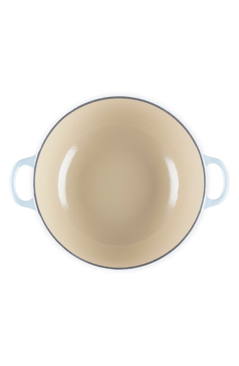 Le Creuset Holly Collection Traditional 4.5-Quart Enamel Cast Iron Dutch Oven with Lid, Alternate, color, Coastal Blue