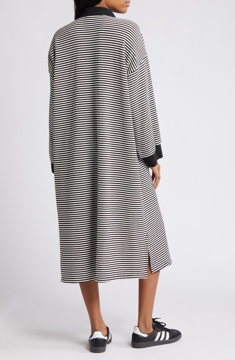 Dressed in Lala Oversize Stripe Long Sleeve Polo Dress, Alternate, color, 