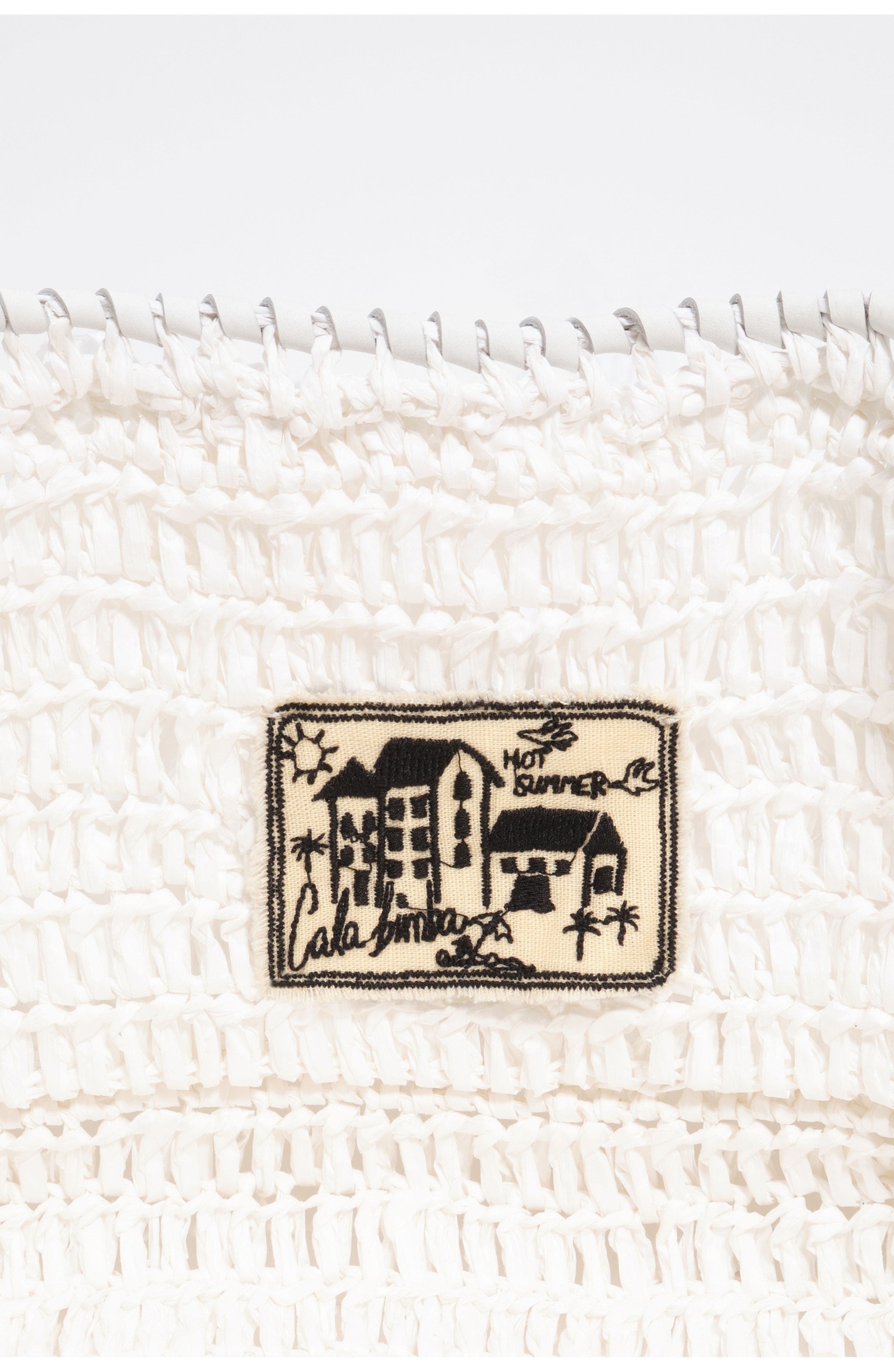 Bimba y Lola Large Raffia-Effect Shopper Bag, Alternate, color, White