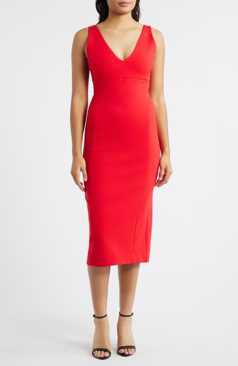 SPANXshape™ Ponte V-Neck Sleeveless Midi Dress