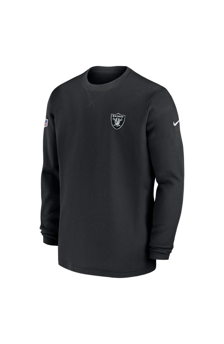 Nike Men's Nike  Black Las Vegas Raiders 2023 Sideline Throwback Heavy Brushed Waffle Long Sleeve Top, Alternate, color, Black