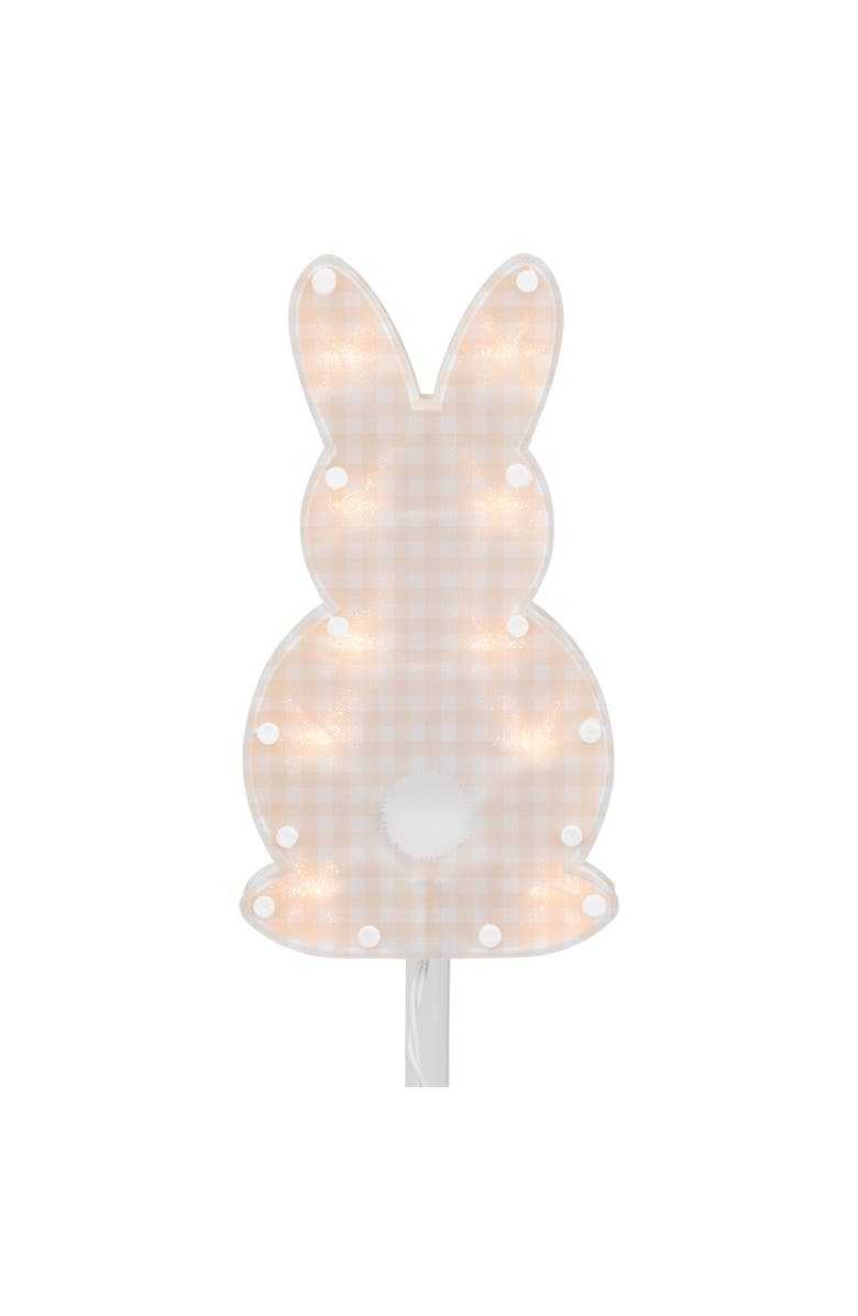 Northlight Lighted Plaid Easter Bunny Outdoor Pathway Markers - 28.5" - Set of 4, Alternate, color, Black