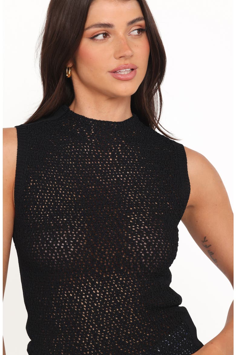 Brody Sheer Knit Tank, Alternate, color, BLACK
