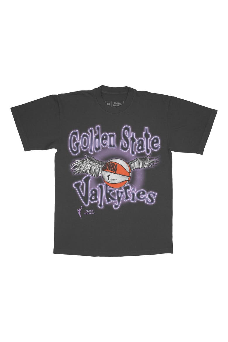 Unisex Playa Society Black Golden State Valkyries Sketch T-Shirt, Main, color, Black