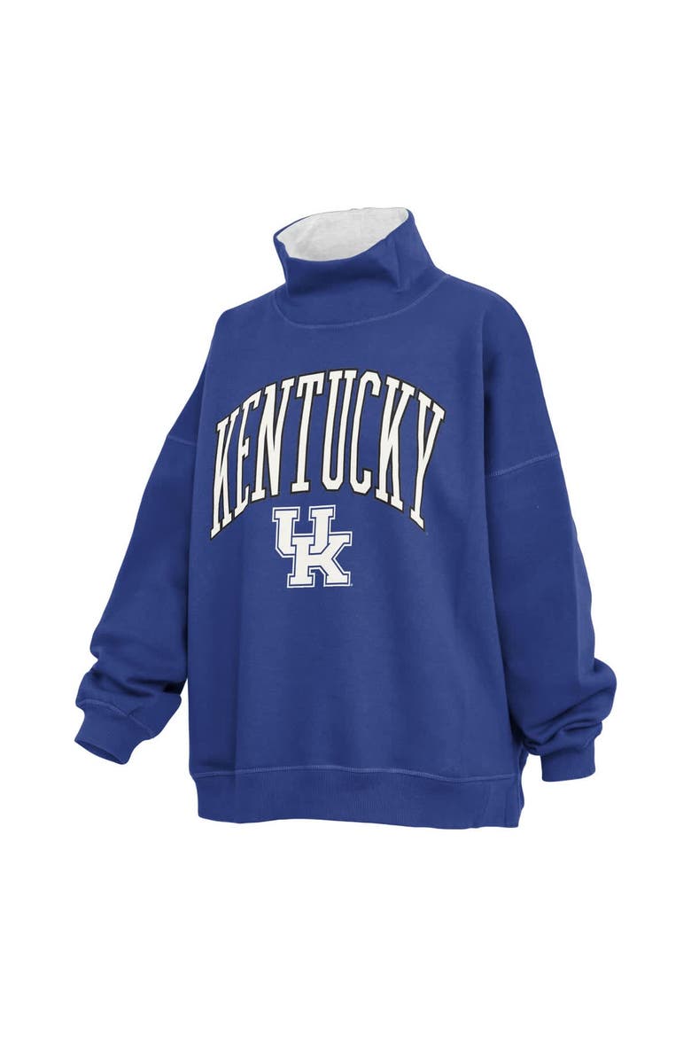 Women's Pressbox  Royal Kentucky Wildcats Oversized Mock Neck Sweatshirt, Alternate, color, Royal