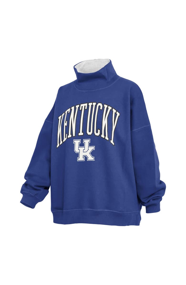 PRESSBOX Women's Pressbox  Royal Kentucky Wildcats Oversized Mock Neck Sweatshirt, Alternate, color, Royal
