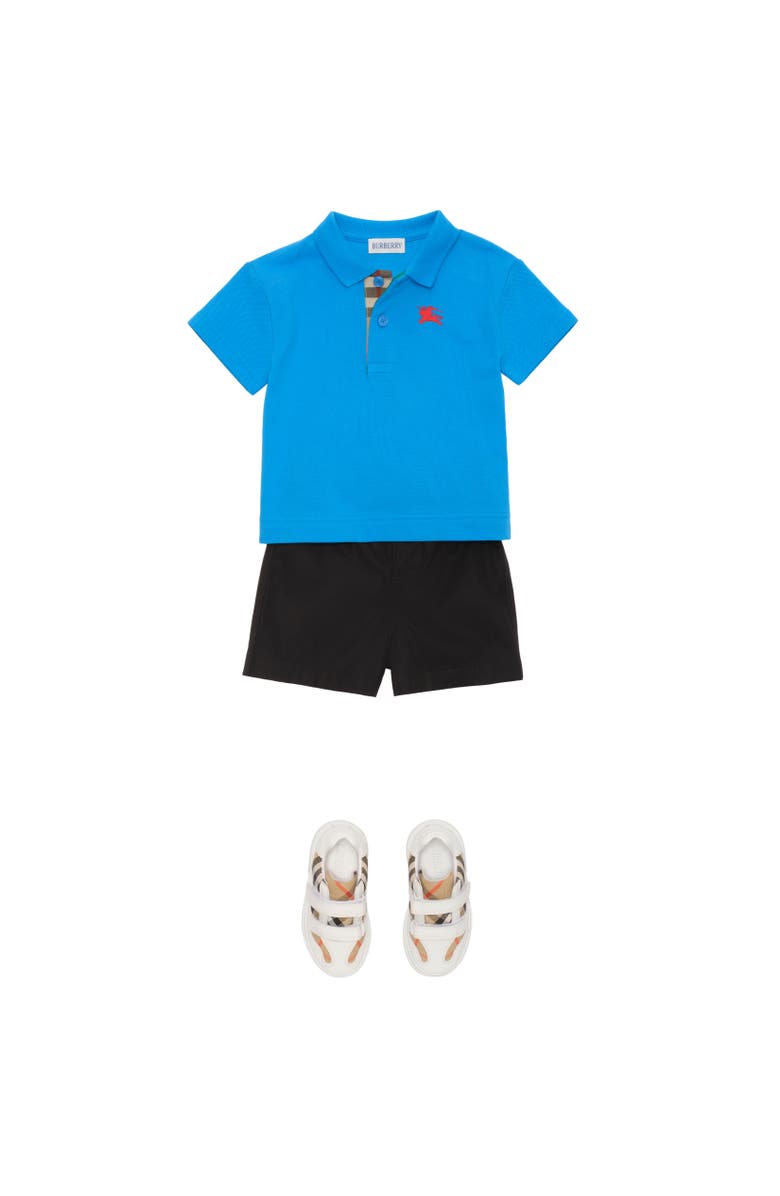 Burberry Cotton Piqué Polo Shirt, Alternate, color, Poppy Blue