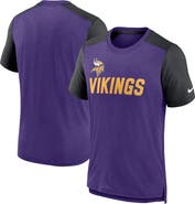 Nike Men's Nike Heathered Purple/Heathered Black Minnesota Vikings Color Block Team Name T-Shirt
