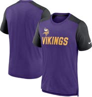 Nike Men's Nike Heathered Purple/Heathered Black Minnesota Vikings Color Block Team Name T-Shirt