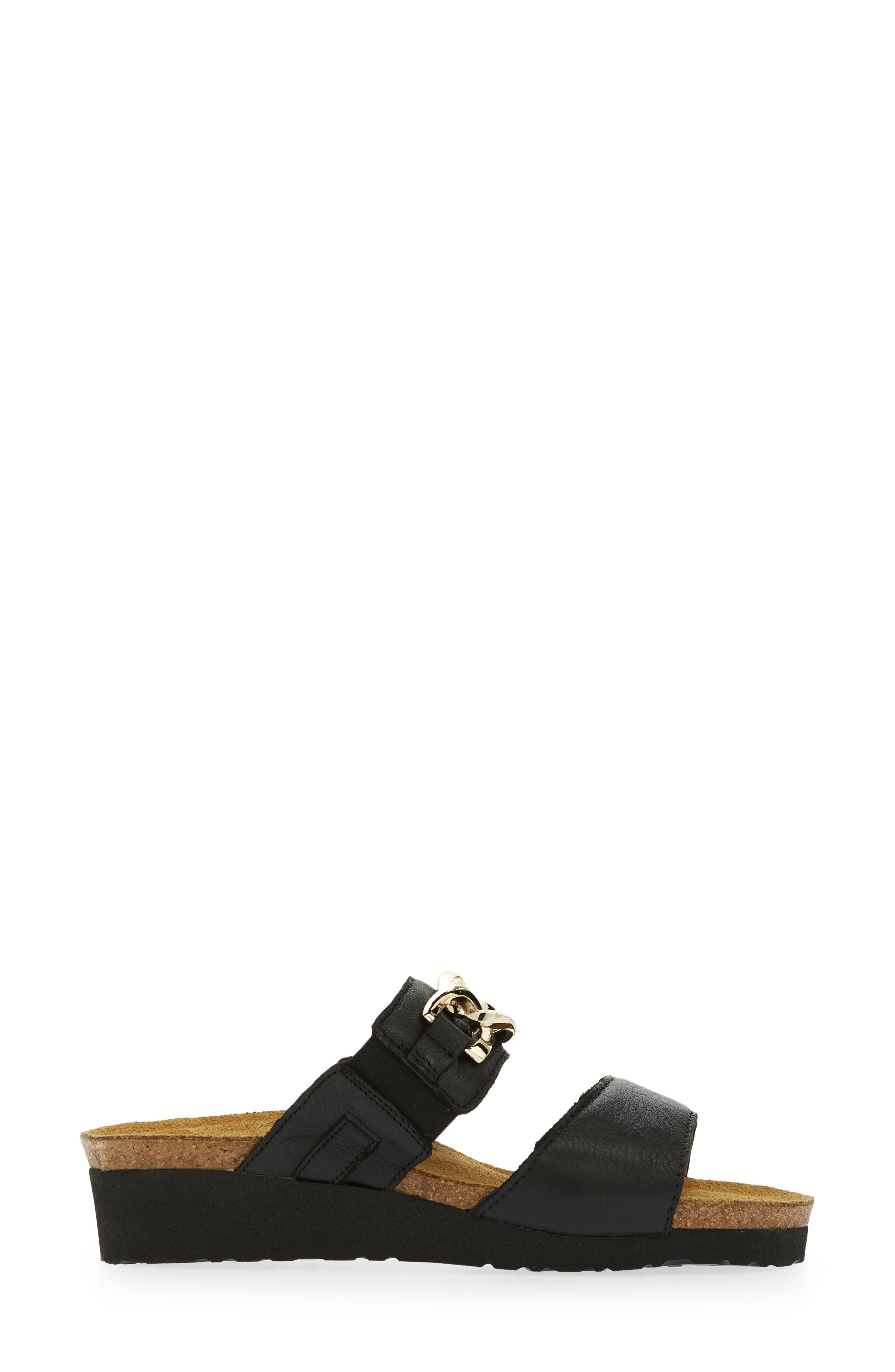 Naot Victoria Wedge Slide Sandal, Alternate, color, Soft Black Leather