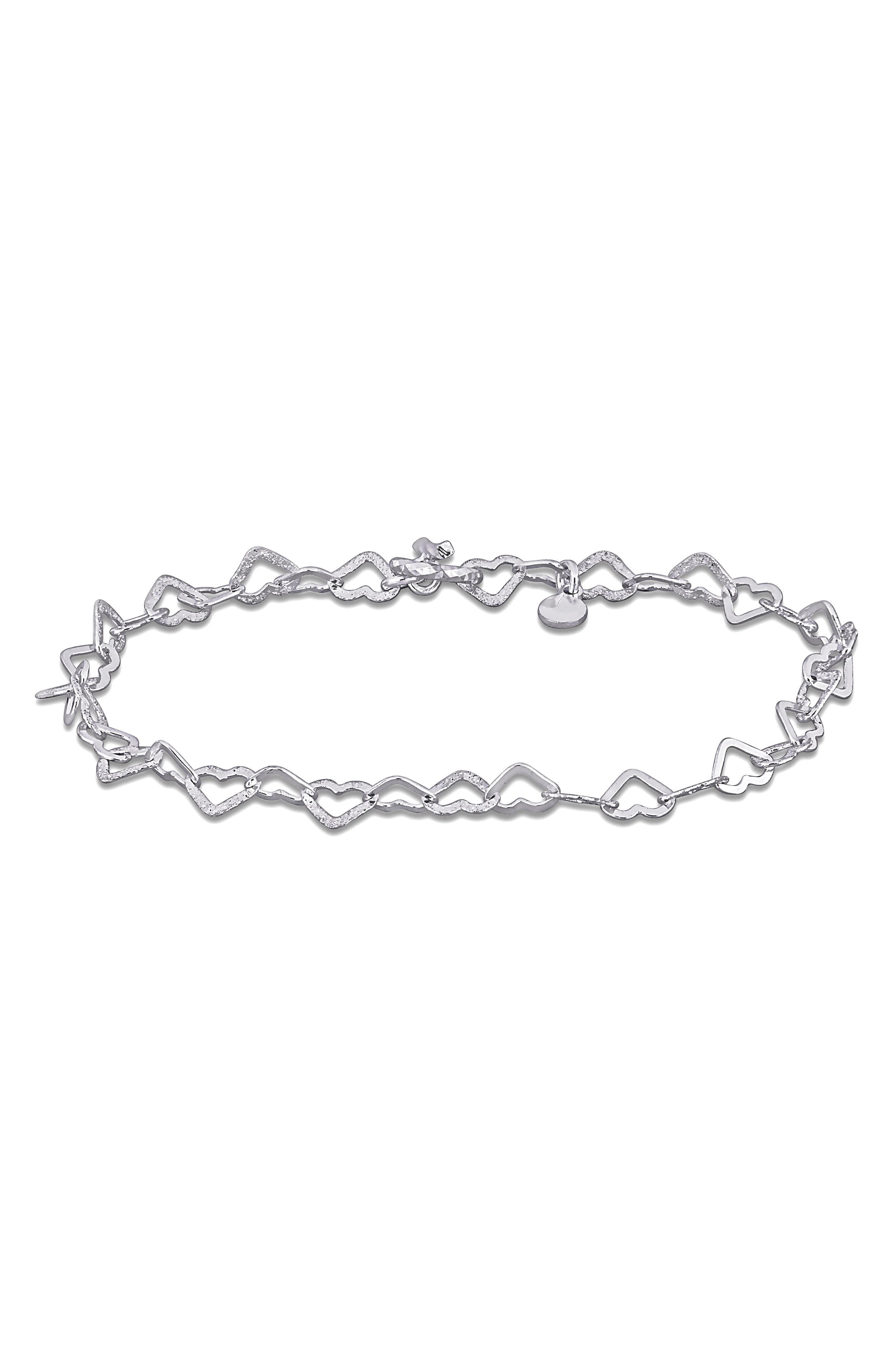 DELMAR Textured Heart Link Bracelet