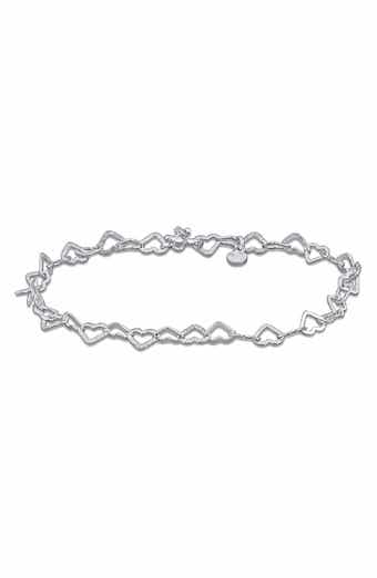 Textured Heart Link Bracelet
