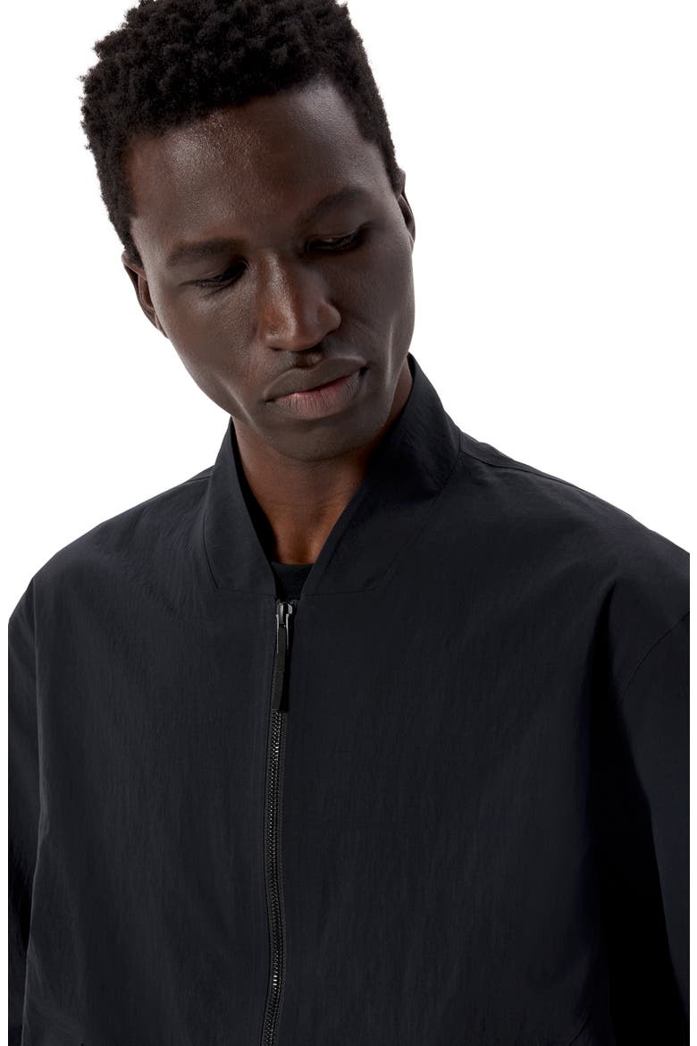 Diode Stretch Nylon Bomber Jacket, Alternate, color, BLACK