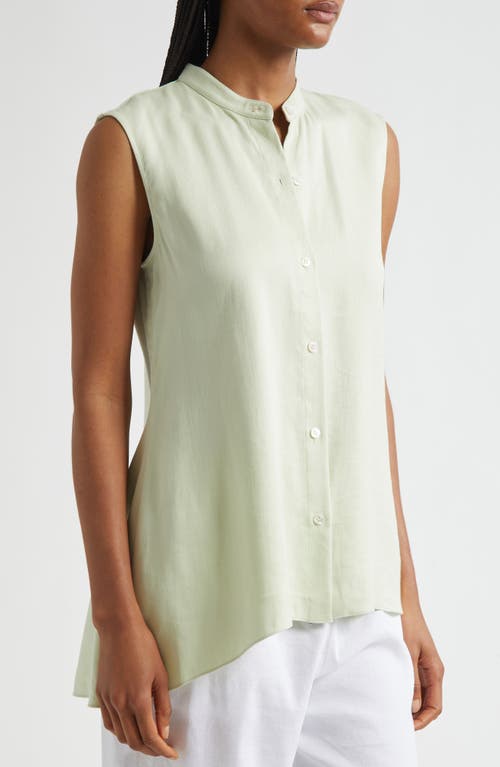 Theory Asymmetric Drape Sleeveless Top In Green