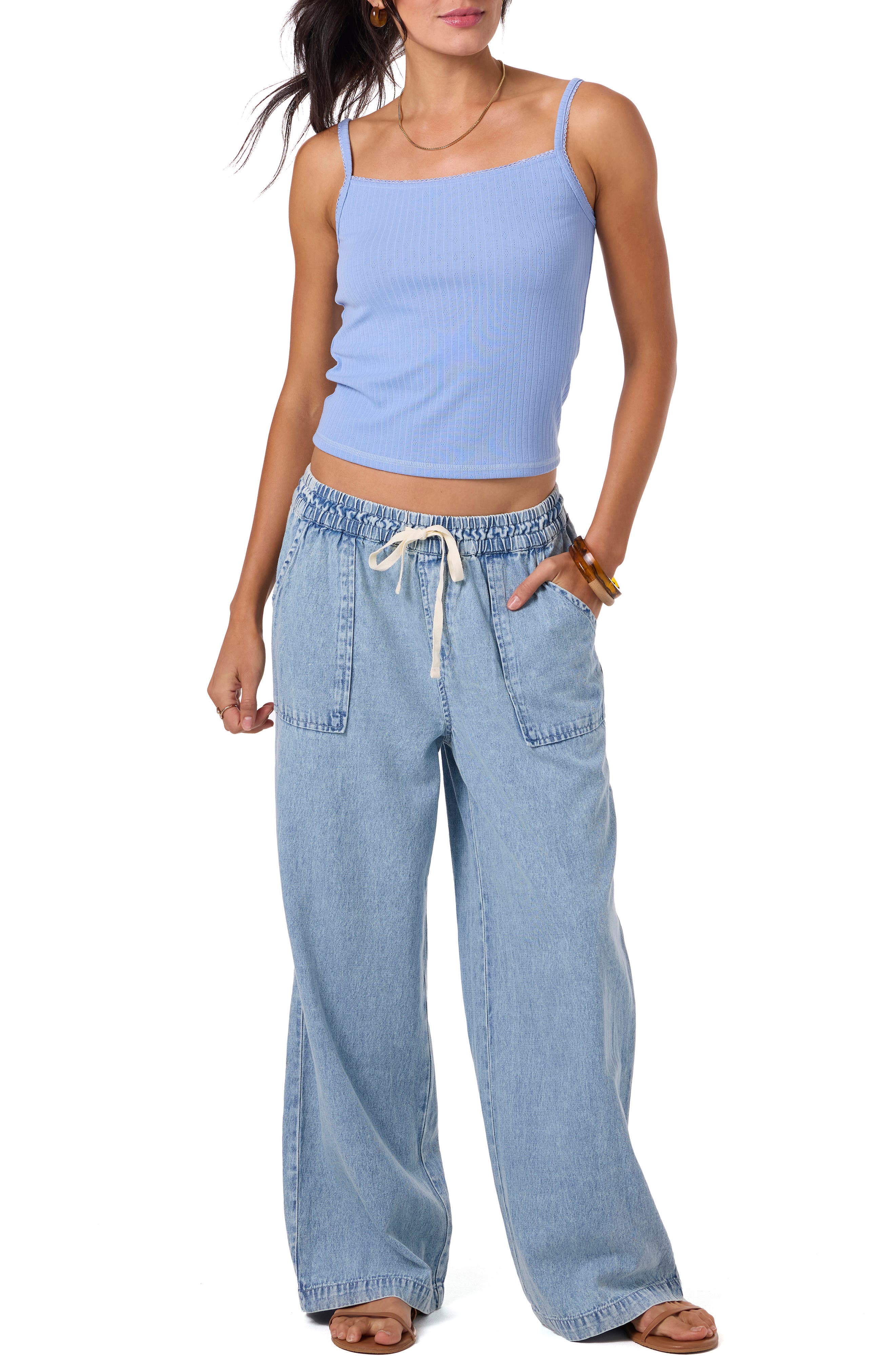Sevie Drawstring Denim Pants (Women) | Nordstrom