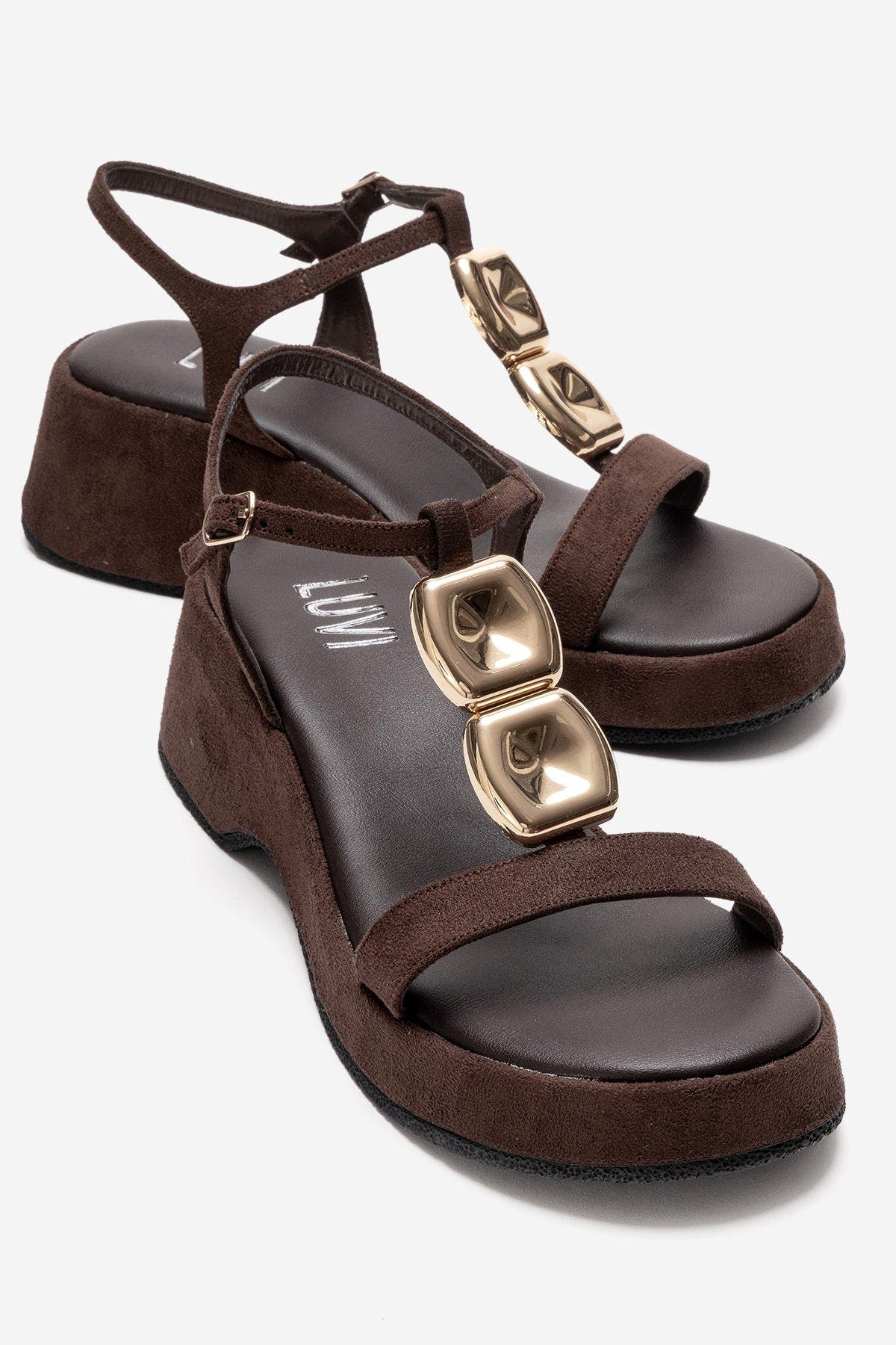 Matt Platform Sandal, Alternate, color, Brown Suede