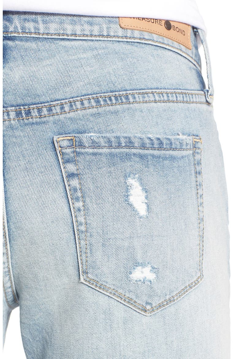 Treasure&Bond Ankle Boyfriend Skinny Jeans, Alternate, color, GRAVEL LIGHT DESTROY