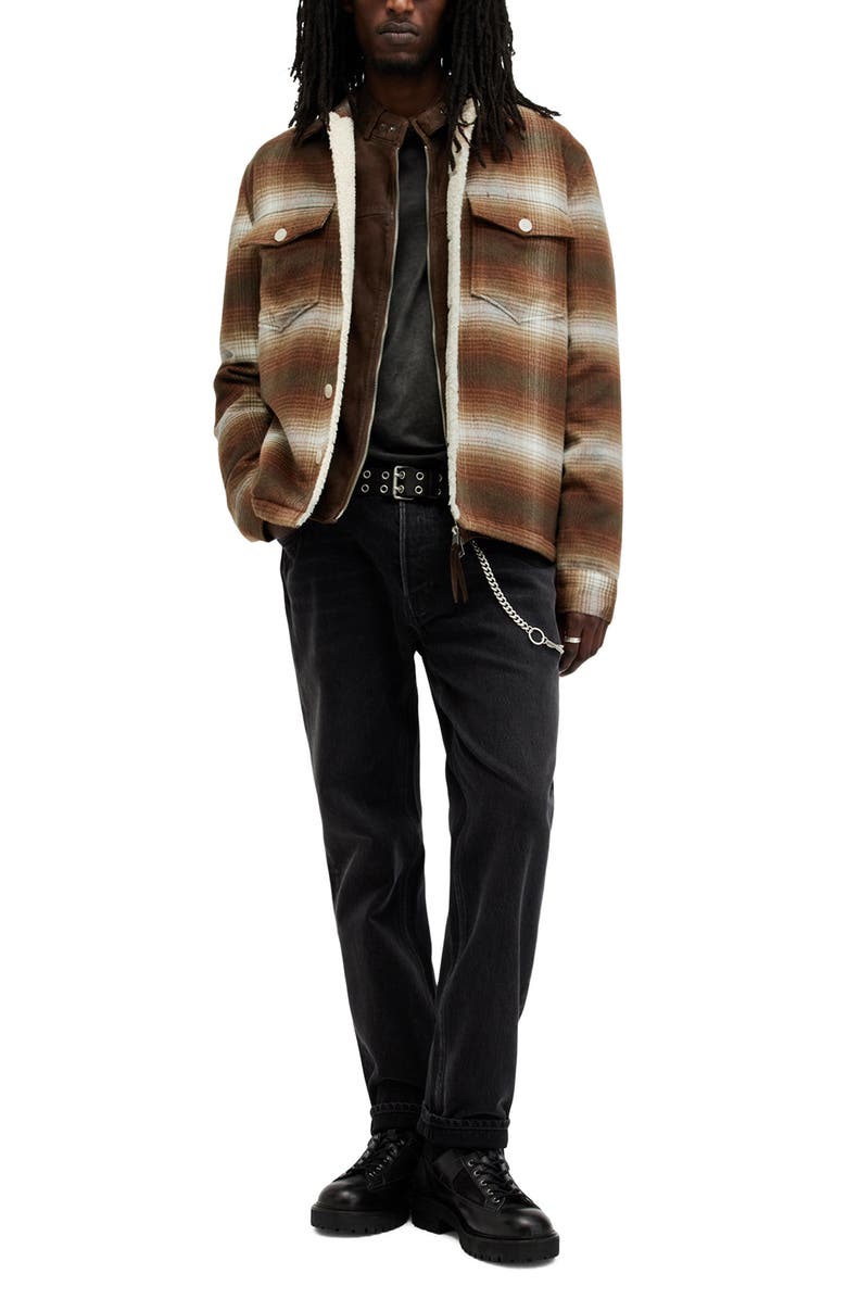AllSaints Ormond Plaid Fleece Lined Jacket, Alternate, color, 
