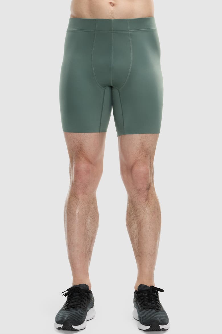 7" PaceForm Compression Run Short, Main, color, Soft Olive