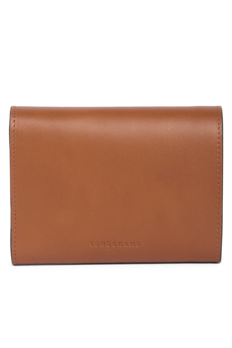 Compact Boxtrot Leather Trifold Wallet, Alternate, color, COGNAC