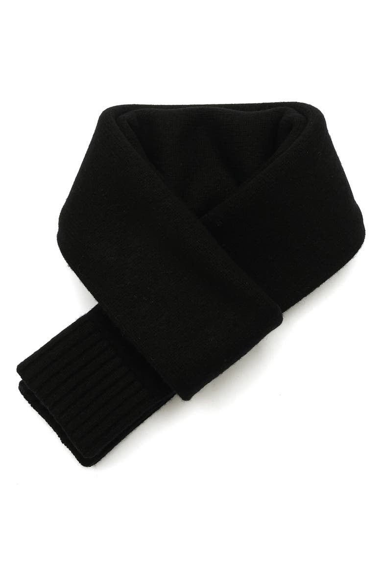 COACH Embossed Logo Merino Wool Blend Scarf, Alternate, color, Black