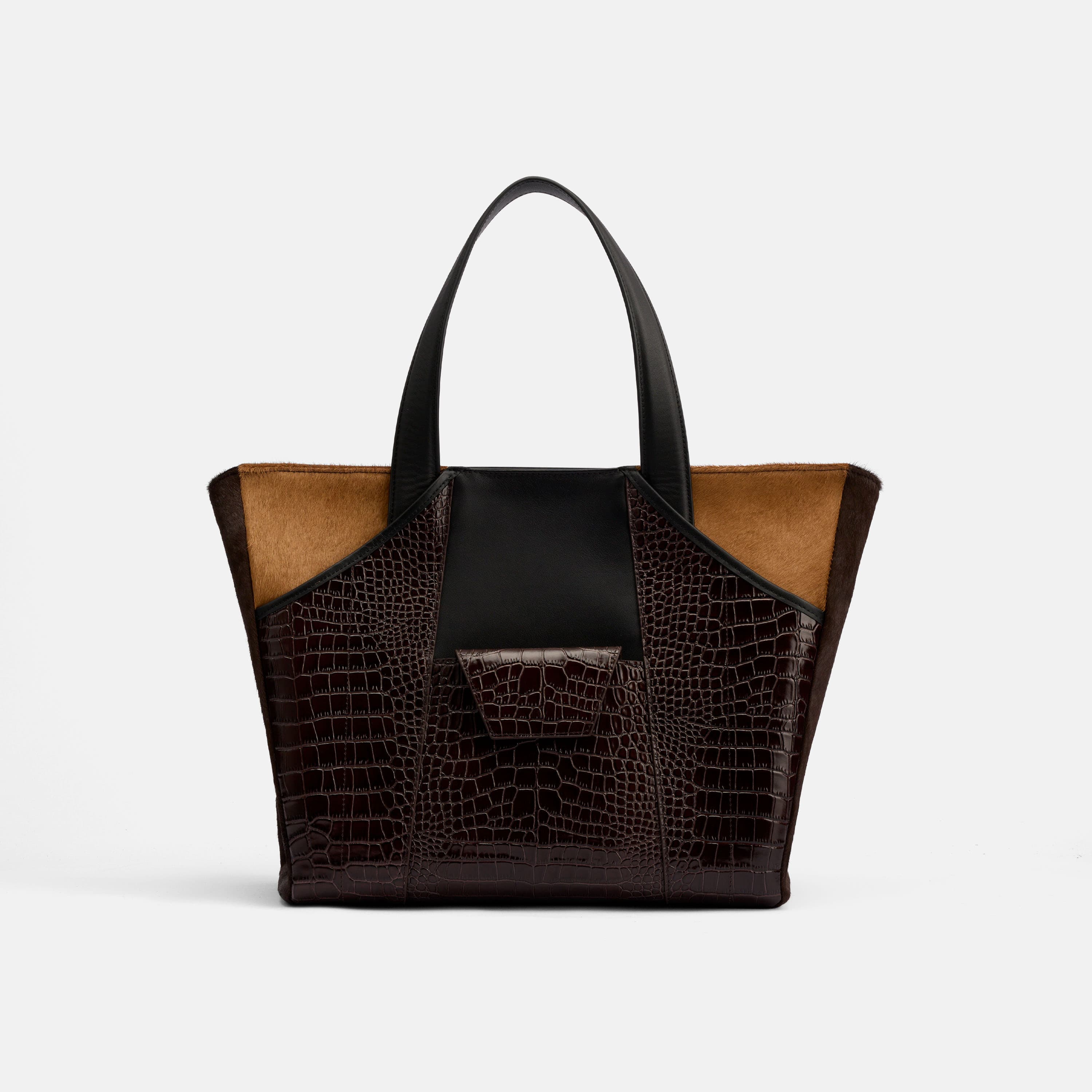 Marissa Structured Tote, Alternate, color, Brown Croc