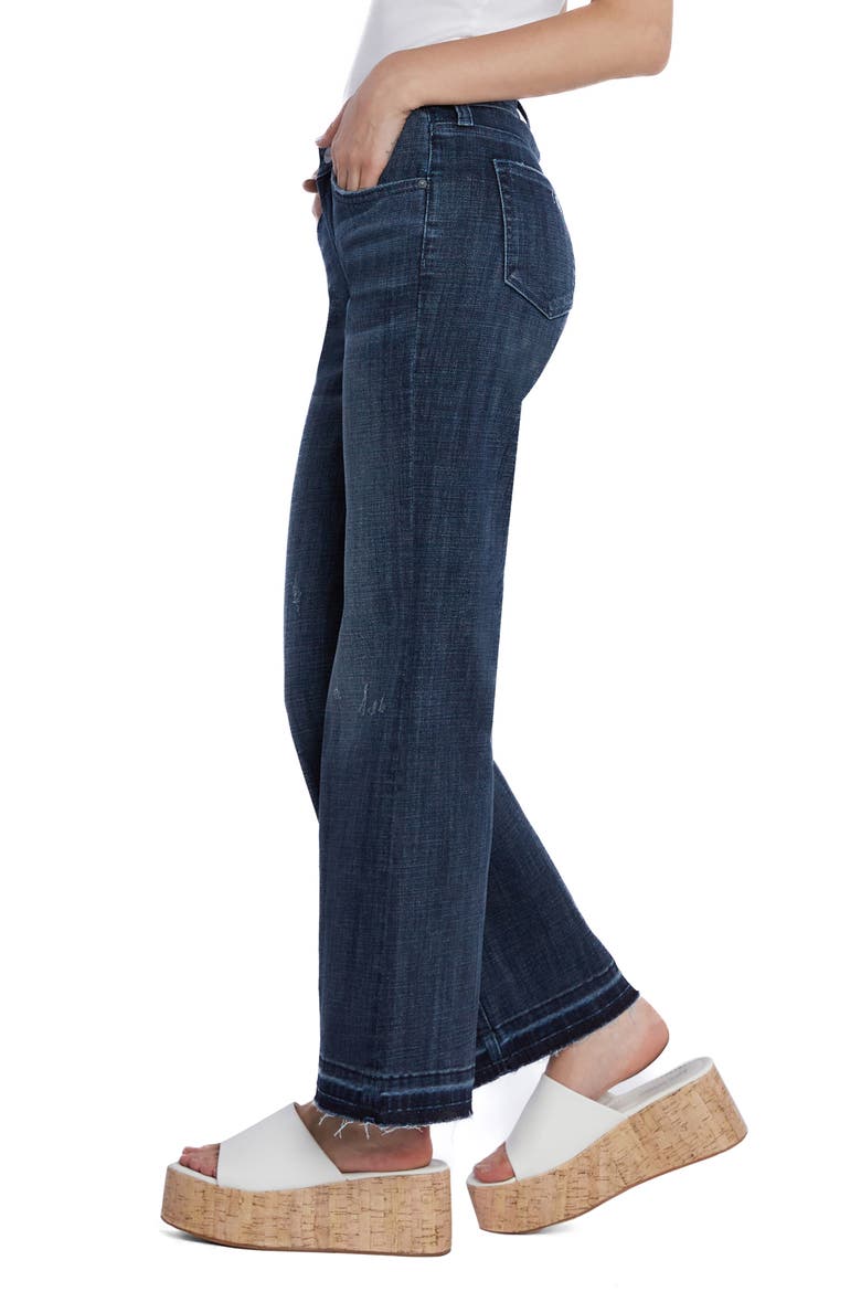 Ruby Release Hem Relaxed Flare Leg Jeans, Alternate, color, DEEP BLUE