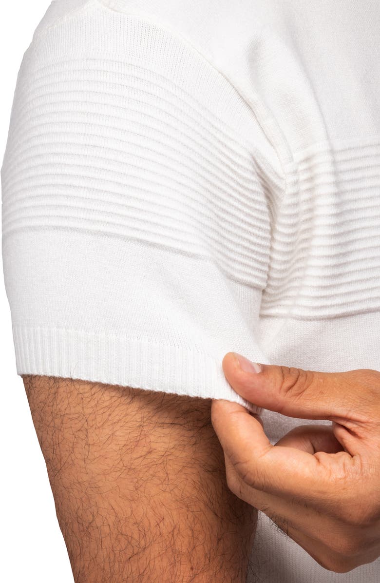 XRAY Zip Polo Sweater, Alternate, color, White