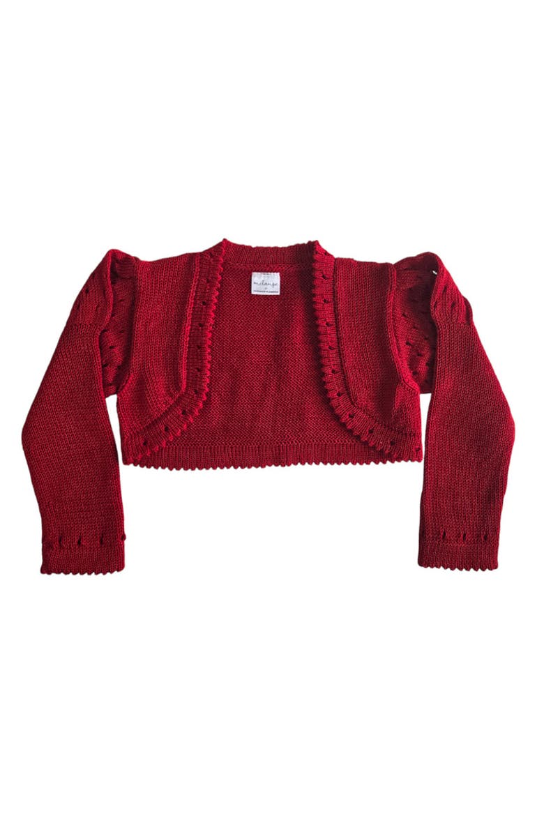 Melange Collection Red Bolero Cardigan, Main, color, Red