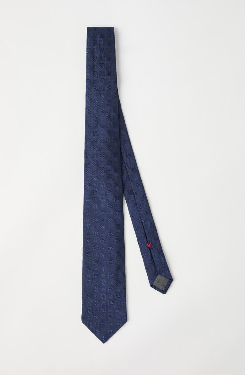 Brunello Cucinelli Necktie with pattern, Alternate, color, Blue