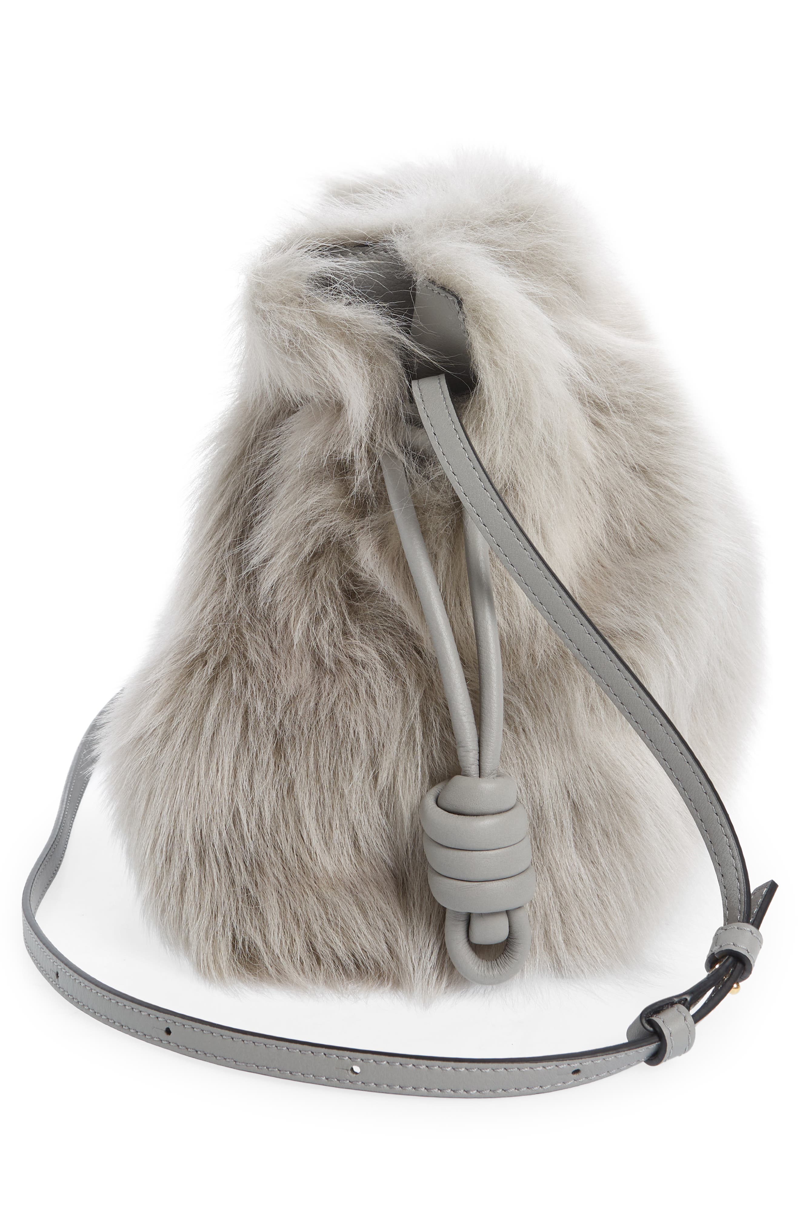 Loewe Flamenco Genuine Shearling Clutch, Alternate, color, 