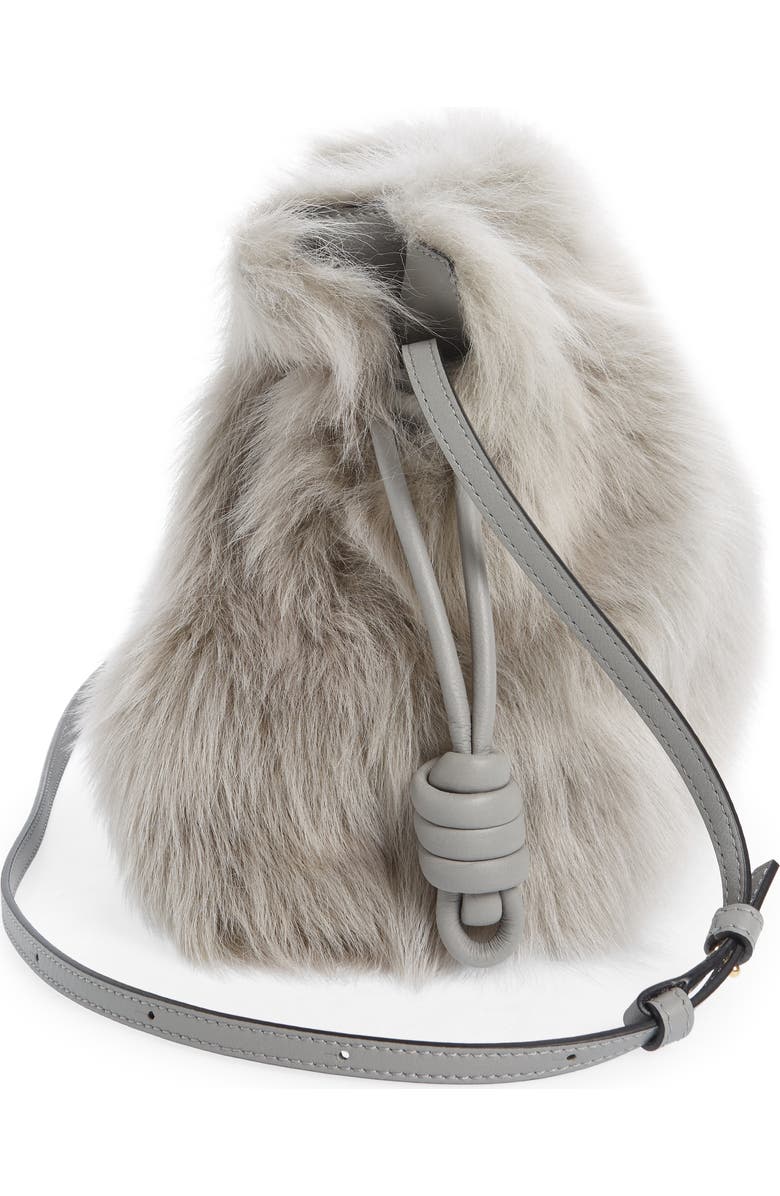 Loewe Flamenco Genuine Shearling Clutch, Alternate, color,