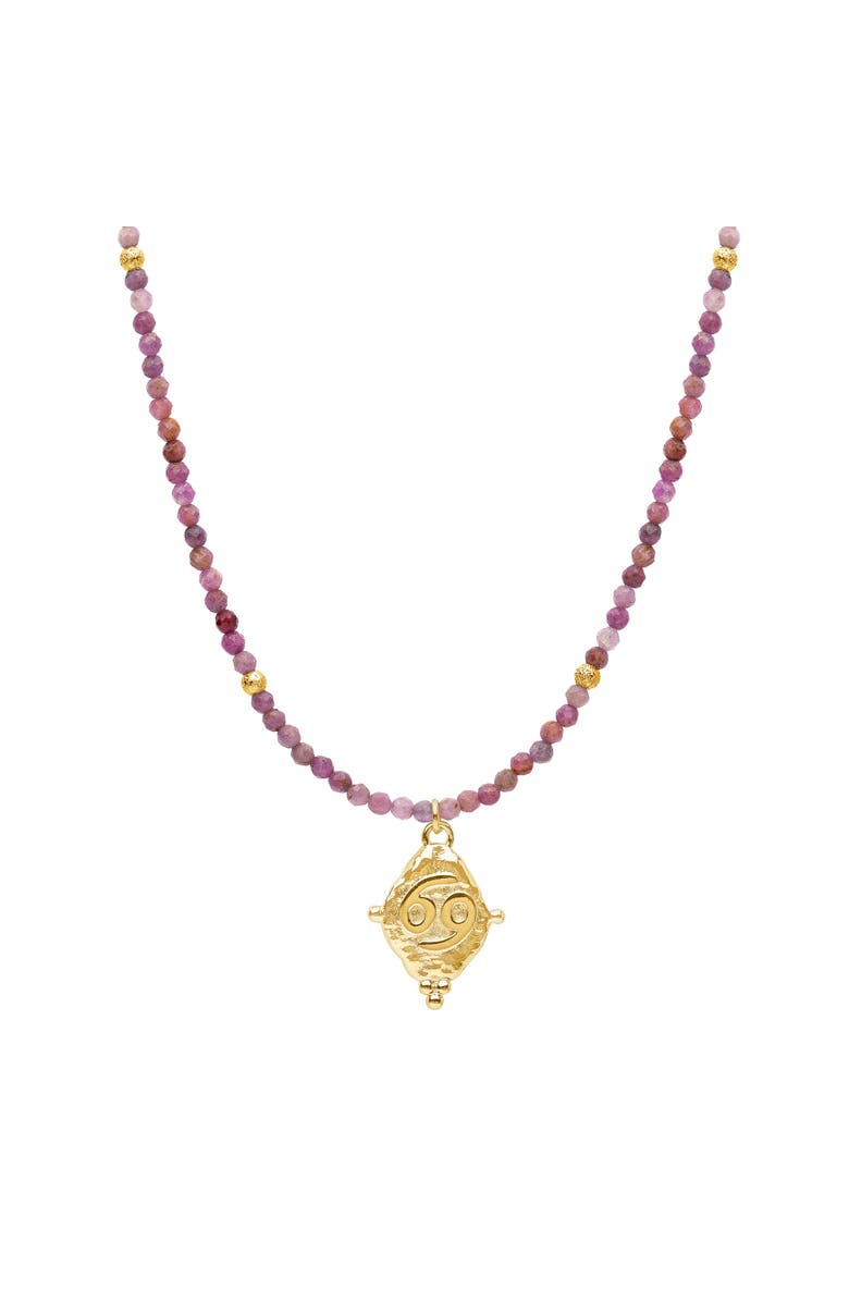 Seven Saints Cancer Zodiac Choker Necklace, Main, color, Gold