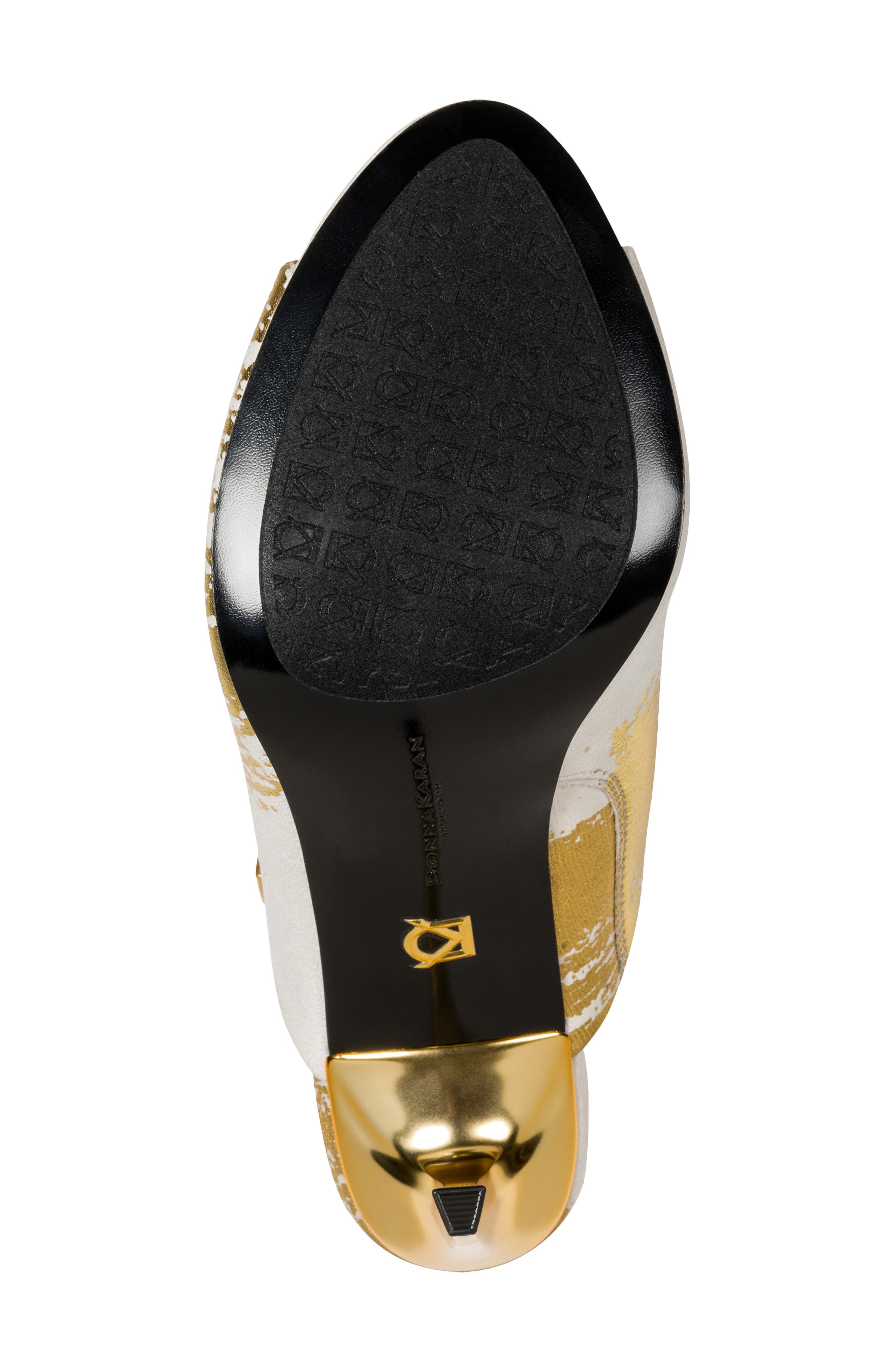 DKNY Donna Slide Sandal, Alternate, color, Ivory/ Gold