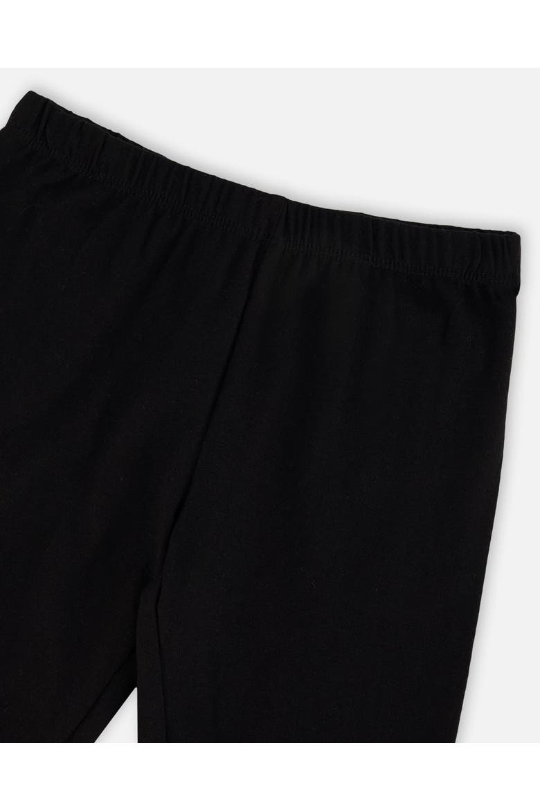 Organic Cotton Jersey Capri with Knee Foil Heart Print, Alternate, color, Black