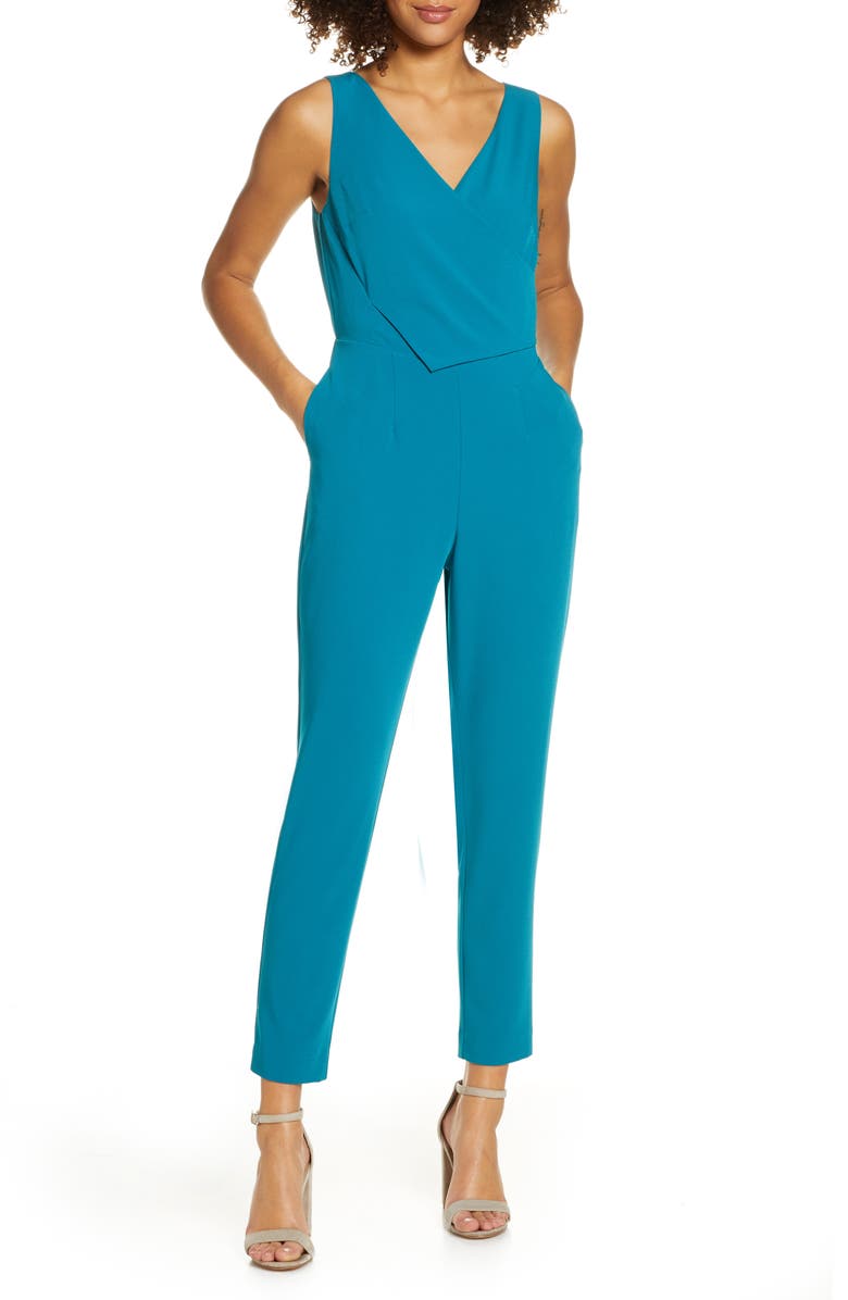 Ali & Jay Sleeveless Slim Leg Asymmetrical Jumpsuit, Main, color, 