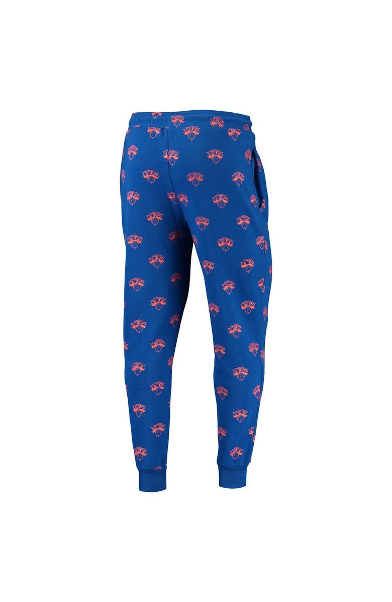THE WILD COLLECTIVE Royal New York Knicks Allover Logo Jogger Pants, Alternate, color, 