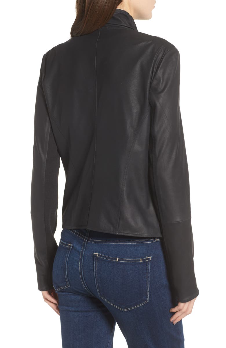 LAMARQUE Asymmetrical Zip Front Leather Cascade Jacket, Alternate, color,