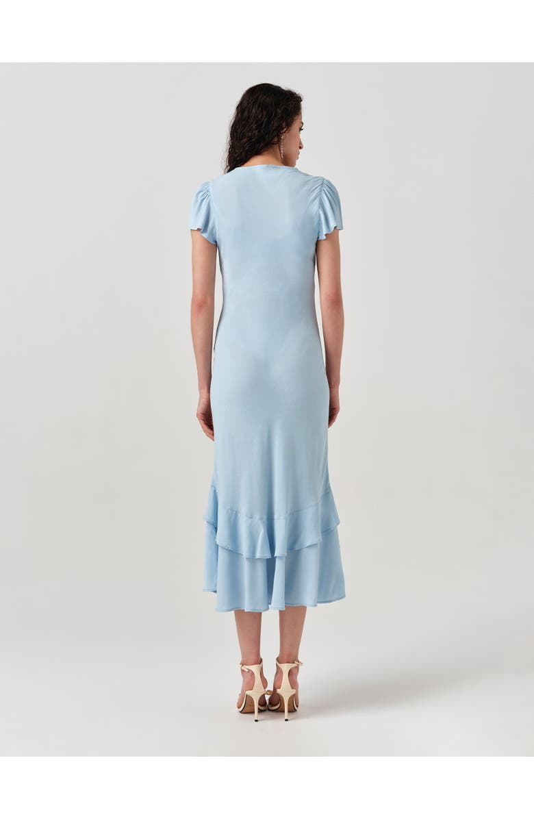 Ghost London Corinne Frill Crepe Midi Dress, Alternate, color, 